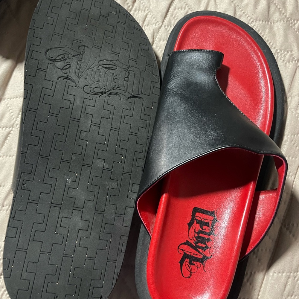 Kat Von D Black and Red Women's Sandals